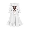thumbnail image 5 of FNFYFH Renaissance Medieval Costume Dress Women Peasant Cottagecore Dress 1700s Victorian Fairy Dress, 5 of 8