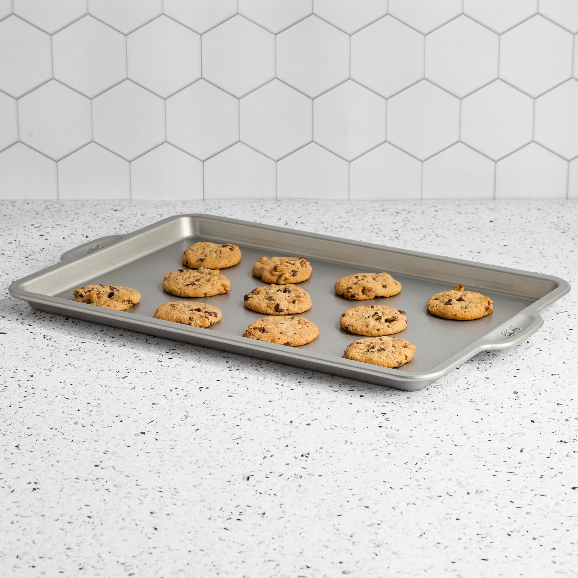 Nonstick Large Baking Cookie Sheet, Heavy Duty Carbon Steel Baking Pan for  Oven,Champagne Gold(13 shallow plate)