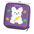 thumbnail image 2 of Flannel Sanitary Napkin Storage Bag Menstrual Cup Pouch Portable Zipper Tampon Holder Period Pad Case for Women Travel with Zipper Feminine Menstruation First Period Bags(Purple,), 2 of 2