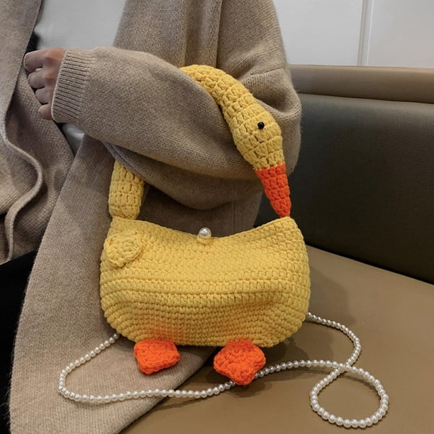 Bolso De Mano De Ganso Yinane Bolsa Ligera Bolso Cruzado con Animales de Dibujos Animados Amarillo