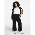 thumbnail image 2 of Terra & Sky Women's Plus Size Scuba Knit Kick Flare Pants, Sizes 0X-5X, 2 of 5