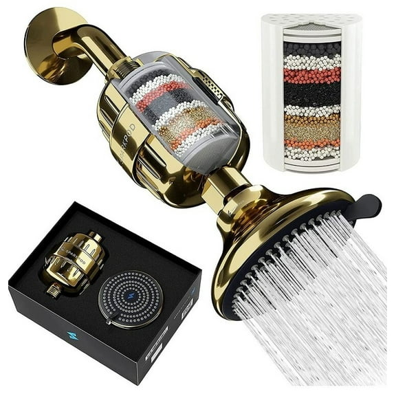 SparkPod High Pressure Shower Filter Head for Soft Water - Egyptian Gold