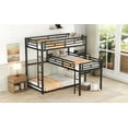 thumbnail image 6 of L-shaped Metal Triple Twin Size Bunk Bed, Black, 6 of 13