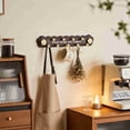 thumbnail image 3 of No Drill Wall Hooks, Wrought Iron Coat Rack, Adhesive Entryway Organizer for Hanging Coats, Heavy Duty Rustic Hangers, Easy Install Hallway Storage​, Brown, 3 of 5