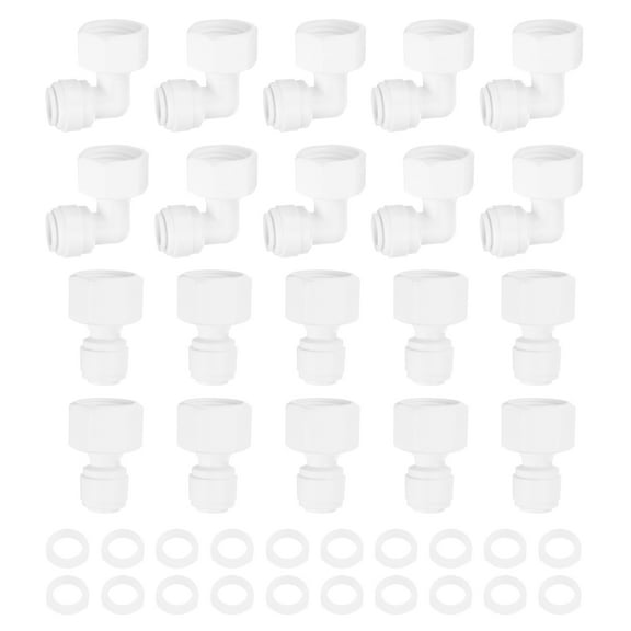 Uxcell Pack of 10 Elbow&Straight 3/8 Inch NPT Female to 1/4 Inch Quick Tube Connector
