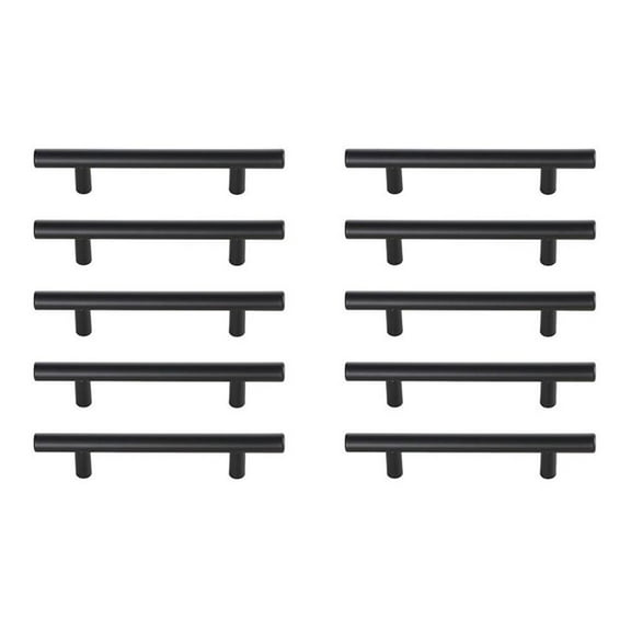 Elegant Decor Home Decorative Quinn 4" Center to Center Matte Black Bar Pull Multipack (set of 10)