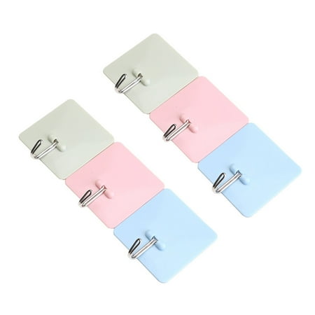 

Adhesive Hooks 10PCS Practical Adhesive Hooks Wall Hooks Nail-Free Sticky Hangers Key Bag Hook for Bathroom Kitchen Home (Random Color)
