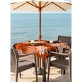 thumbnail image 3 of Outdoor Tablecloth with Umbrella Hole for Patio/Picnic/Party/Camping, Orange Black Flowers Waterproof Table Cloth Square Cover Washable, Modern Abstract Blooms Floral (60"x 60"), 3 of 8