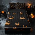 thumbnail image 2 of Homewish Pumpkin Lantern Zipper Full Size Comforter Sets with Fitted Sheet and 2 Pillowcases, Happy Halloween Zipper Bedding Set, Black Orange, Black Reversible, 2 of 7