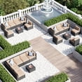 thumbnail image 2 of Aoxun 7 Piece Patio Furniture Set Wicker Rattan Patio Sectional Sofa Set Outdoor Seating Furniture with Thickened Cushion, Beige, 2 of 7