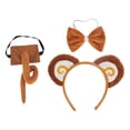 thumbnail image 2 of Conjunto de orejas y cola de mono, diadema, adorable cola larga, accesorios de cosplay para Halloween Sin falda de gasa, 2 of 9