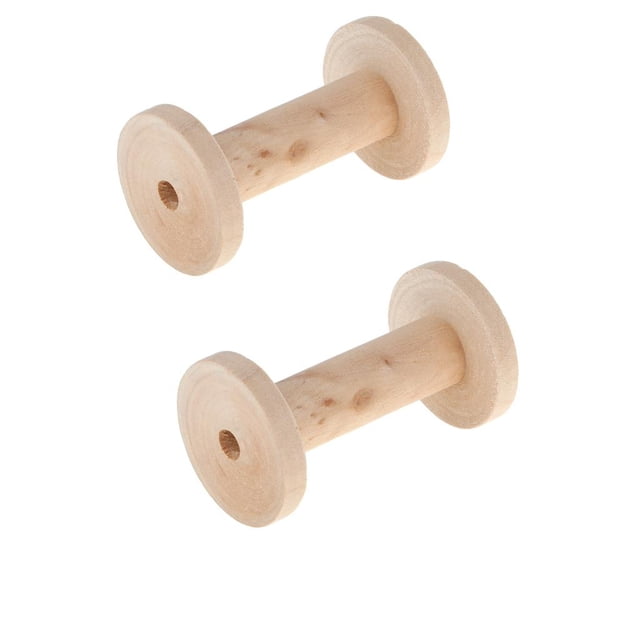 Carretes de madera CUTICAT 2 Piezas 3.3 Pulgadas Color Natural Vintage