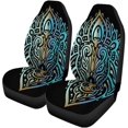 thumbnail image 2 of RYLABLUE Set of 2 Car Seat Covers Abstract Lion Tribal Pattern Polynesian Tattoo Beautiful Universal Auto Front Seats Protector Fits for Car,SUV Sedan,Truck, 2 of 5