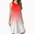 thumbnail image 2 of Aesthetic Red And White Gradient Dress Loose Women'S Dress Beach Dresses With Pockets Dresses For Womens, 2 of 4