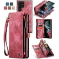 thumbnail image 2 of Wallet Case Compatible with Samsung Galaxy S24 Ultra 2 in 1 Leather Zipper Detachable Magnetic Phone Case with 10 Card Slots Clutch Purse Cover Samsung Galaxy S24 Ultra Premium PU Case Red, 2 of 11