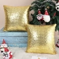 thumbnail image 4 of Unique Bargains 2Pcs Sequins Decorative Throw Pillow Cover 18" x 18" Gold, 4 of 8