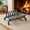 Black, variant on 17 Inch 8 Leg Anti-sag Solid Steel Fireplace Grate Log Holder for Indoor Outdoor Firepits