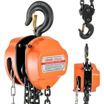 VEVOR Hand Chain Hoist, 3 Ton 6600 lbs Capacity, Manual Chain Block with Upgrade G80 Galvanized Chain, 20 ft Lifting Height, Heavy Duty Pulley Hoist for Garage Warehouse Automotive Machinery, Orange