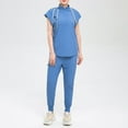 thumbnail image 1 of LYMAYTER Women V-Neck Nurse Uniform Solid Color Multi-pocket Design Medical Uniform Set for S-2XL, 1 of 6