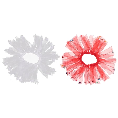 CATIEBYE 2Pcs Dog Tutu Dress Collar for Small Dogs Assorted Color Comfortable Party Outfit