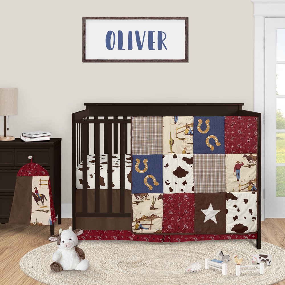 Wild West Western Horse Cowboy Baby Bedding 4pc Crib Set Walmart