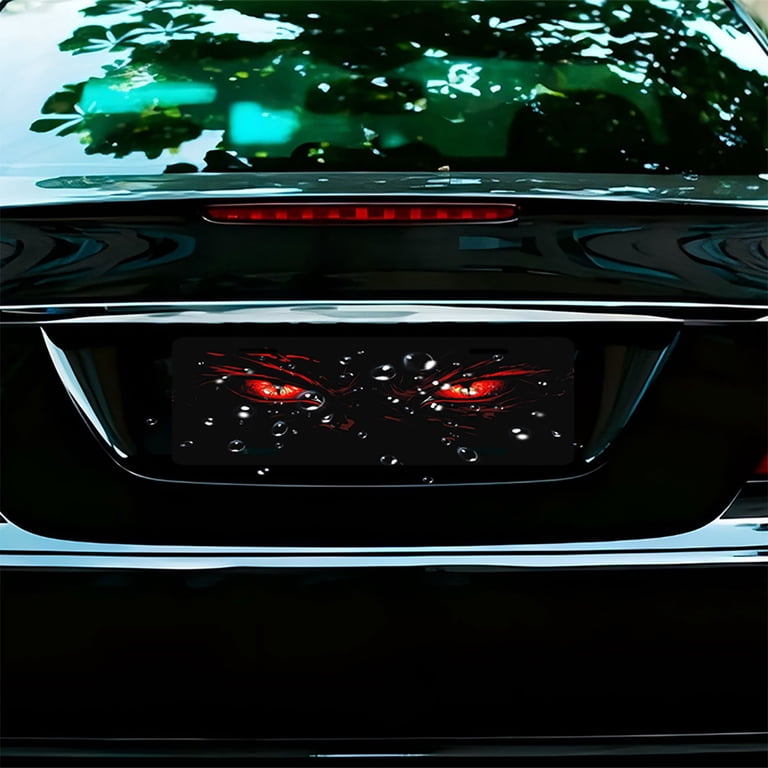 Toothless Fiery Eyes Abstract License Plate Cover - High Gloss Aluminum Novelty Frame 12"x6" For Cars