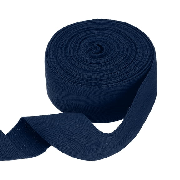 Uxcell Cotton Twill Tape Ribbon 1-5/8" 11 Yard Herringbone Webbing Tape, Navy Blue