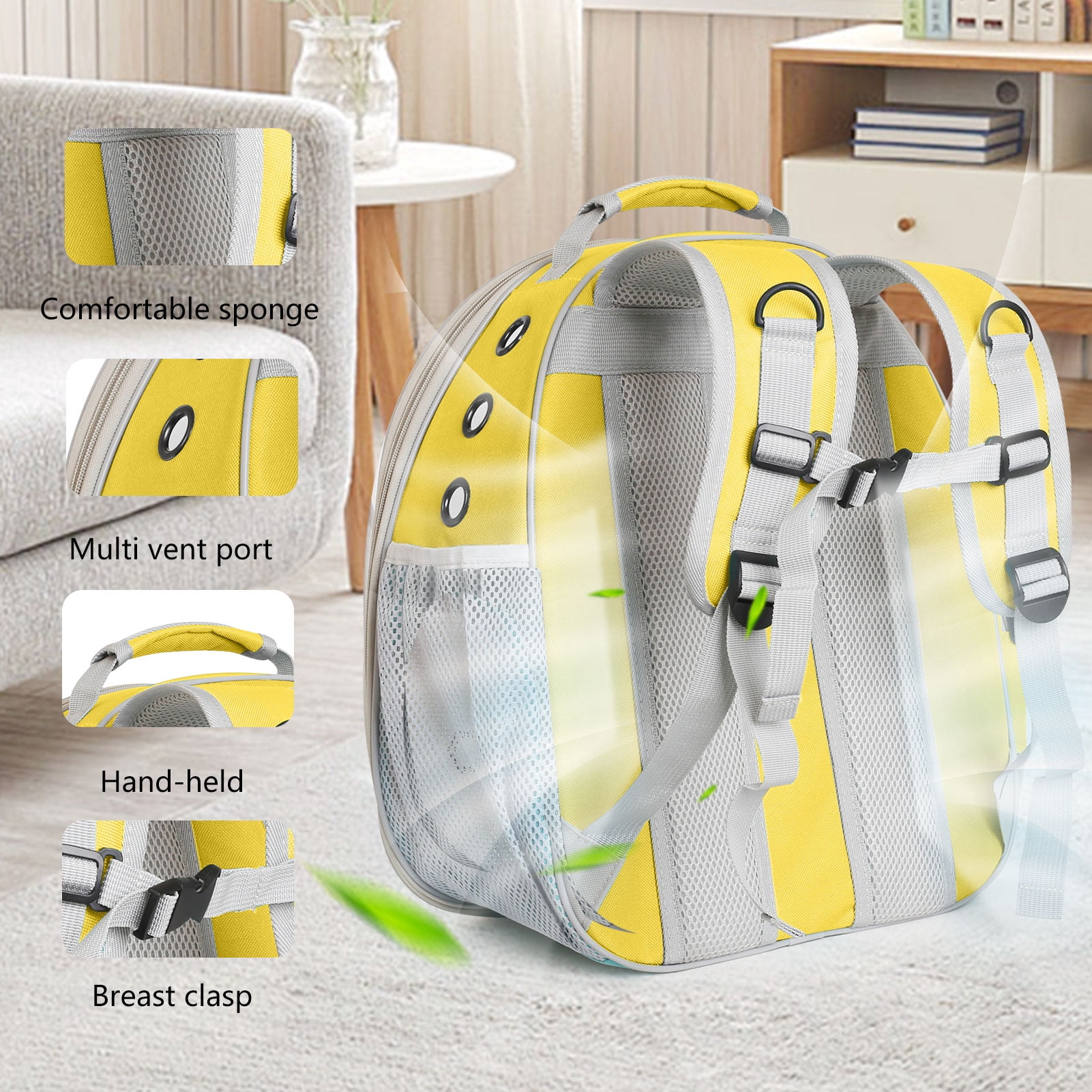 Space Capsule Bubble Dome Pet Carrier Backpack with Extra Soft Pillow, 12 lb Limit, Pink