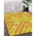 thumbnail image 3 of Ahgly Company Machine Washable Indoor Rectangle Transitional Bold Yellow Area Rugs, 4' x 6', 3 of 7