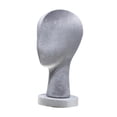 thumbnail image 2 of Cabeza de maniquí calva, cabeza de maniquí independiente, modelo de exhibición de peluca, cabeza de peluca de terciopelo para anteojos, decoración del Altura 33cm, 2 of 10
