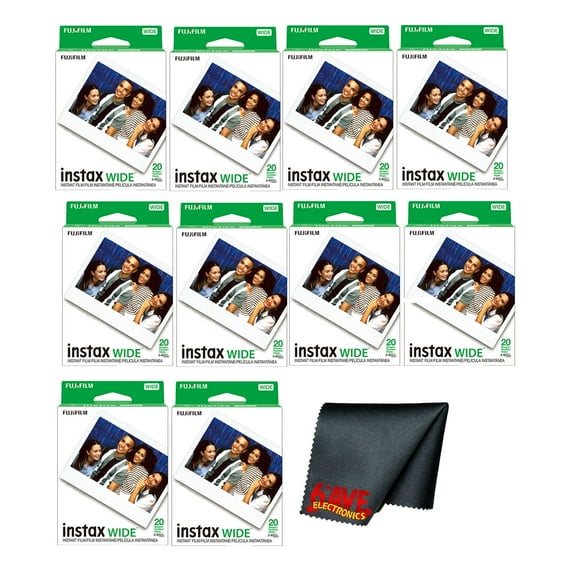 Fujifilm instax Wide Instant Film (200 Exposures)   Microfiber Cleaning Cloth