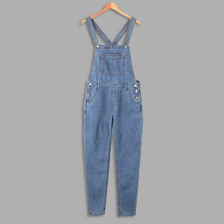 【BAON】Tanam Pocket Suspenders Denim One Piece Mens Pocket Jeans Overall Jumpsuit Streetwear Suspender