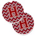 thumbnail image 1 of Lettre H Chevron Marron & Blanc Ensemble de 2 Porte-Gobelets Sous-Verre, 1 of 1
