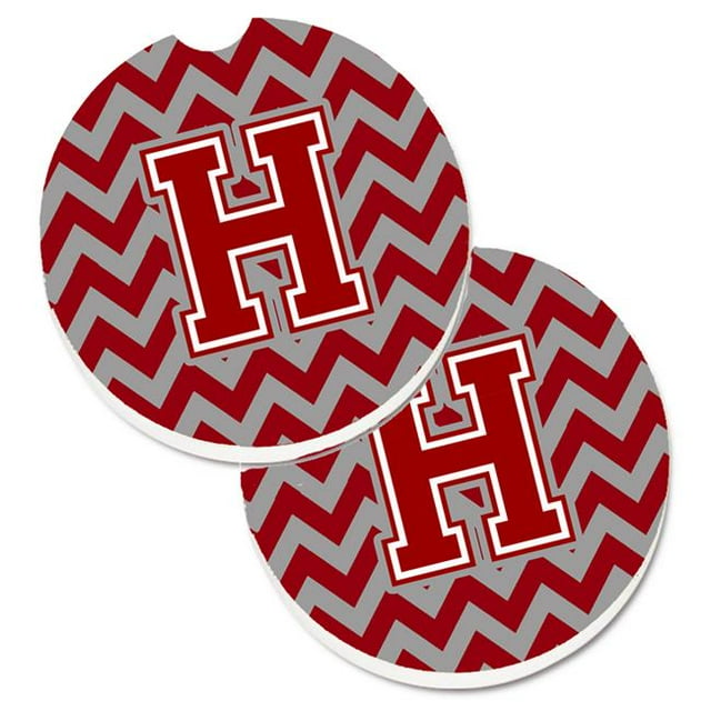Lettre H Chevron Marron & Blanc Ensemble de 2 Porte-Gobelets Sous-Verre