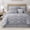 Grey, variant on LANCO MODERN LIFESTYLE 7 Piece Comforter Set, Queen, Grey, Geometric Water Ripple Texture, All Seasons Bed in a Bag Includes Comforter, Bed Skirt, Pillow Shams & Decorative Pillows
