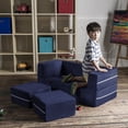 thumbnail image 5 of Jaxx Zipline Modular Kids Loveseat & Ottomans / Fold Out Lounger, Navy, 5 of 5