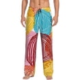 thumbnail image 2 of Lsque Colorful Wool Balls Print Men's Pajama Pants, Lounge Pant - Comfortable Home Wear,Elastic Waistband, Stylish Design-Large, 2 of 9