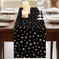 thumbnail image 3 of Black Stars Modern Table Runner, Yellow White Star Modern Art Washable Cotton Linen Table Runners 72 Inches Long, Dresser Scarf Runner for Dining/Coffee/Kitchen/TV Stands/Cabinets 13''x72'', 3 of 9