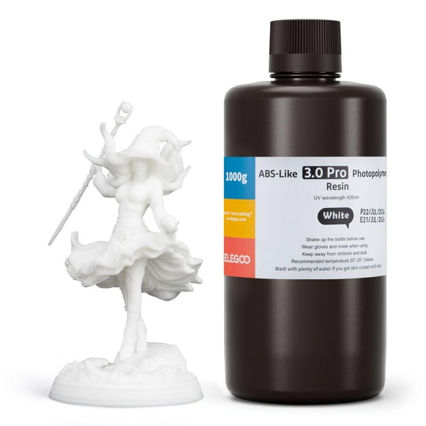 Resina de impresión 3D ELEGOO Resina tipo ABS 3.0 Pro White 1 kg
