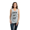 thumbnail image 2 of Thread Tank Auntin' Ain't Easy Women's Sleeveless Muscle Tank Top Sport Grey Small, 2 of 4