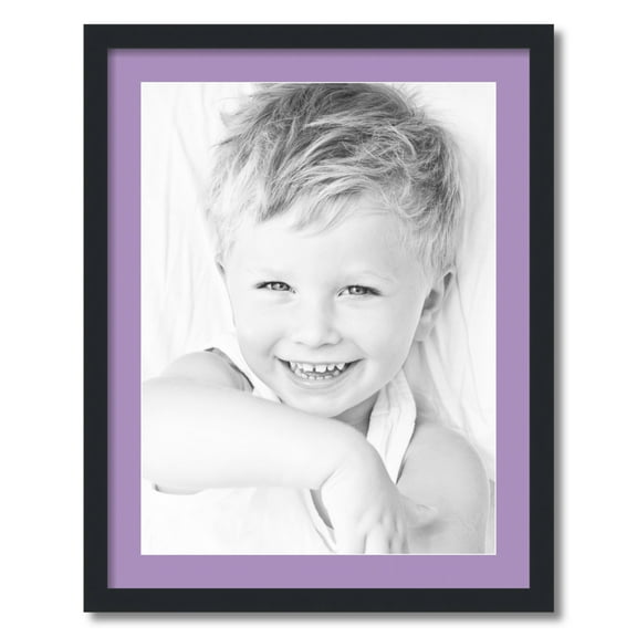ArtToFrames 22x28 Matted Picture Frame with 18x24 Single Mat Photo Opening Framed in 1.25 Satin Black and 2 Lavender Mist Mat (FWM-3926-22x28)