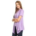 thumbnail image 3 of Moa Collection Women's Casual Comfy Short Sleeve Open Front Draped Sweater Cardigan, 3 of 6