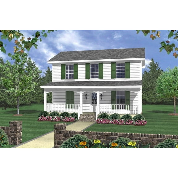 House Plan Gallery - HPG-12002 - 1,200 sq ft - 3 Bedroom - 2 Bath Small House Plans - Two Story Printed Blueprints - Simple to Build (5 Printed Sets)