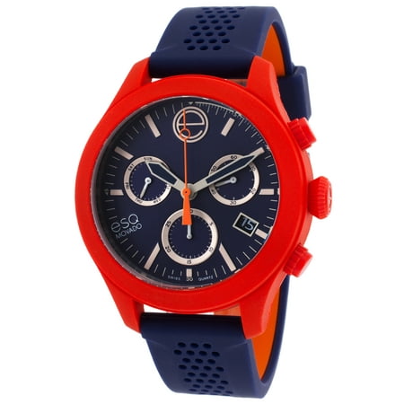 Esq Movado 07301463 Esq One Chronograph Navy Blue Silicone And Dial Red Silicone Case Watch
