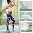 thumbnail image 7 of COEQINE Elastic Yoga Pants for Women with Pockets High Waisted Buttery Soft Tummy Control Athletic Leggings Koala Leaf Moon Heart Compression Hip Lift Casual Tights, 2XL, 7 of 7