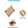 thumbnail image 3 of Rungopro Bamboo Soap Dish, 2 Pack Wooden Soap Holder, Soap Dishes for Bar Soap, Wooden soap Tray, Kitchen Soap Tray Self Draining, 3 of 7