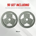 thumbnail image 2 of Signature Fitness 2-Grip Olympic Cast Iron Weight Plates, 2-Inch Hole, 2.5LB–45LB, Black with Silver Lettering, 2 of 7