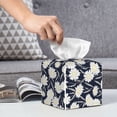 thumbnail image 6 of Naloa Daisies Flowers Tissue Box CoverLeather Tissue Holder Square Facial Tissue Case Facial Paper Organizer Dispenser for Bathroom, Vanity Countertop, Tabletop, Car, 6 of 8