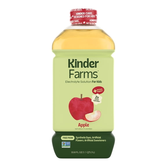 KinderFarms Electrolyte Solution for Kids, Apple, 1 liter