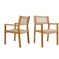 thumbnail image 2 of Brown Wood Dining Chairs With Braided Rope Back - Of 2 For A Comfortable Sit Chair (2 Chairs) Structure Stability, 2 of 7